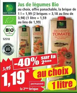 Norma BIO SONNE Jus de légumes Bio offre