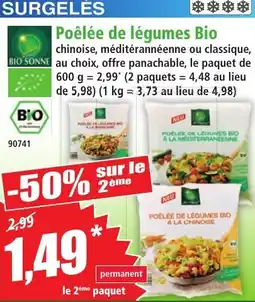 Norma BIO SONNE Poêlée de légumes Bio offre