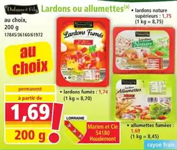 Norma Dulaure & Fils Lardons ou allumettes offre