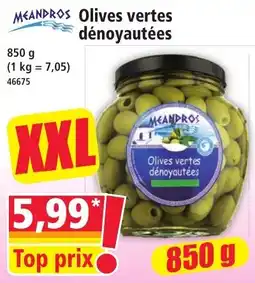 Norma MEANDROS Olives vertes dénoyautées offre