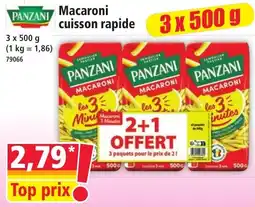 Norma PANZANI Macaroni cuisson rapide offre