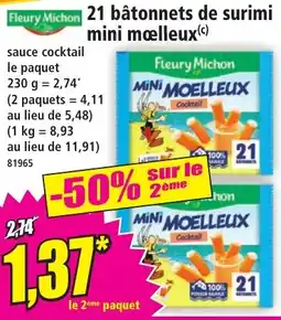 Norma Fleury Michon 21 bâtonnets de surimi mini moelleux offre