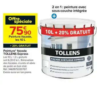 Castorama Peinture façade TOLLENS express offre
