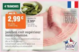 Fresh jambon cuit supérieur sans couenne offre