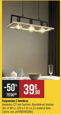 Bricorama Suspension 3 lumières offre