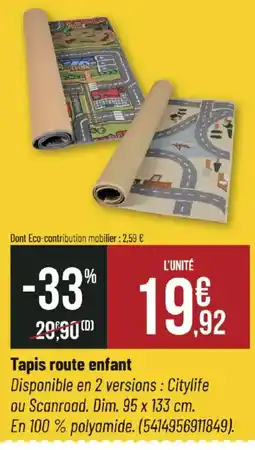 Bricorama Tapis route enfant offre