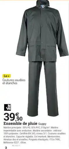 Espace emeraude Ensemble de pluie offre
