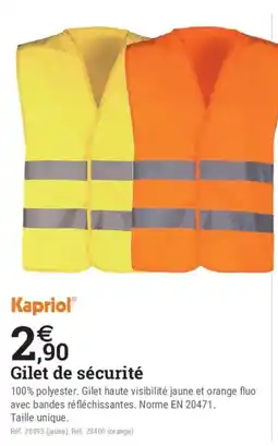 Espace emeraude Kapriol Gilet de sécurité offre