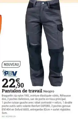Espace emeraude PBV Pantalon de travail Neopro offre