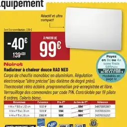 Bricorama Noirot Radiateur à chaleur douce RAD NEO offre