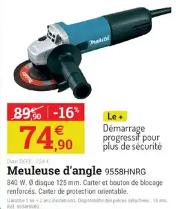 Espace emeraude Makita Meuleuse d'angle 9558HNRG offre