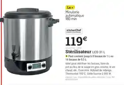 Espace emeraude KitchenChef PROFESSIONAL Stérilisateur LCD 31 L offre