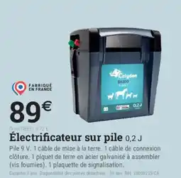 Espace emeraude Calydon Électrificateur sur pile offre