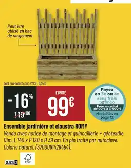 Bricorama ROMY Ensemble jardinière et claustra offre