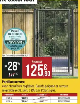 Bricorama Portillon serrure offre