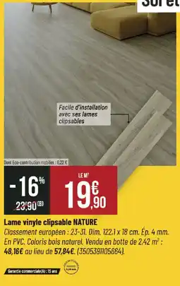 Bricorama Lame vinyle clipsable NATURE offre