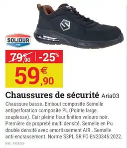 Espace emeraude SOLIDUR Chaussures de sécurité Aria03 offre