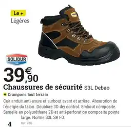 Espace emeraude SOLIDUR Chaussures de sécurité S3L Debao offre