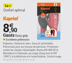 Espace emeraude Kapriol Gants Easy grip offre