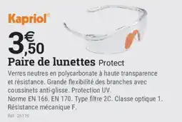 Espace emeraude Kapriol Paire de lunettes Protect offre