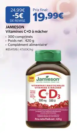 Costco Jamieson Vitamines C+D à mâcher offre