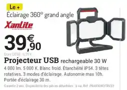 Espace emeraude Xanlite Projecteur USB rechargeable 30 W offre