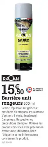 Espace emeraude RACAN Barrière anti rongeurs offre