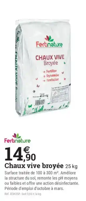 Fertinature Chaux vive broyée