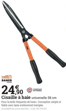 Espace emeraude BAHCO Cisaille à haie offre