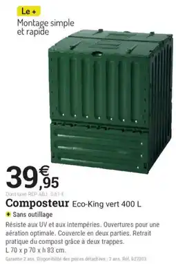 Espace emeraude Eco-King Composteur vert offre