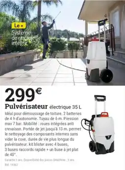 Espace emeraude Pulvérisateur électrique 35 L offre