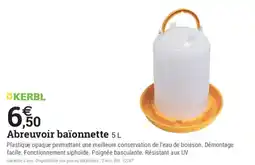 Espace emeraude KERBL Abreuvoir baïonnette offre