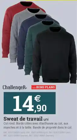 Espace emeraude Challenger Sweat de travail uni offre