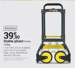 Espace emeraude Profor Diable pliant offre