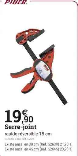 Espace emeraude PIHER Serre-joint offre