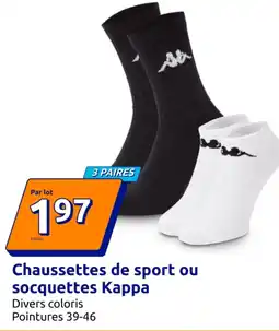 Action Kappa Chaussettes de sport ou socquettes offre