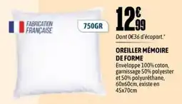 L'incroyable OREILLER MÉMOIRE DE FORME offre