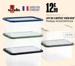 L'incroyable Sundis Lot de 5 boites view box offre