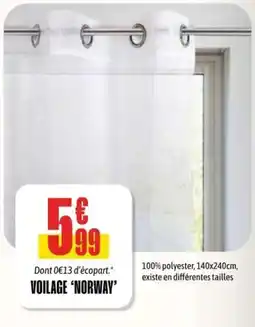 L'incroyable VOILAGE 'NORWAY' offre