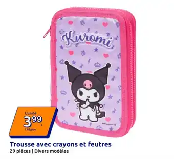 Kuromi Trousse avec crayons et feutres