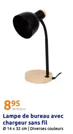 Action Lampe de bureau avec chargeur sans fil offre