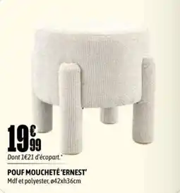 L'incroyable ERNEST POUF MOUCHETÉ offre