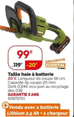 Weldom WORX Taille haie à batterie offre