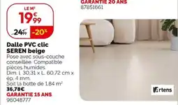 Weldom Artens Dalle PVC clic SEREN beige offre