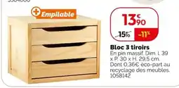 Weldom Bloc 3 tiroirs offre