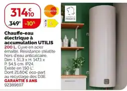 Weldom UTILIS Chauffe-eau électrique à accumulation offre