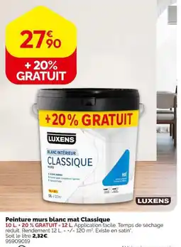 Weldom LUXENS Peinture murs blanc mat Classique offre