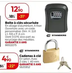 Weldom STANDERS Boite à clés sécurisée offre