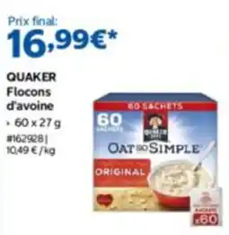 Costco QUAKER Flocons d'avoine offre
