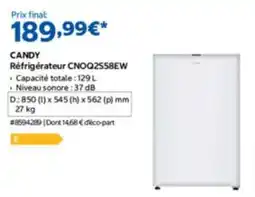 Costco CANDY Réfrigérateur CNOQ2558EW offre